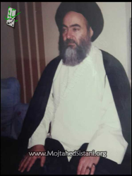 تمثال آيت الله العظمي سيد محمود مجتهد سيستاني در سن 55 سالگي